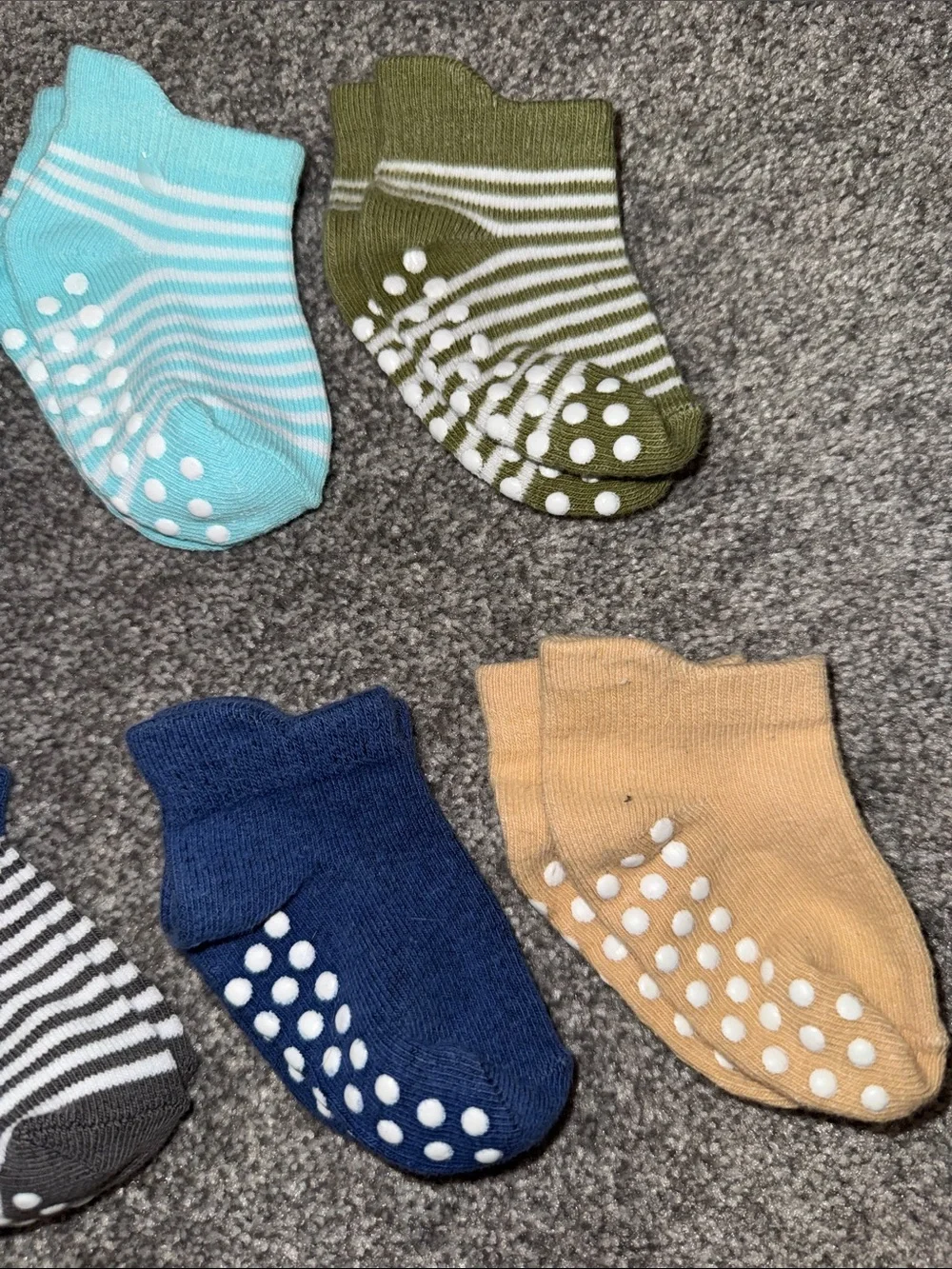 9 Pairs of Non-Slip Baby Socks Multi-Color Set